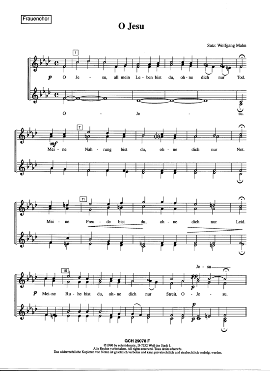 Product picture to: O Jesu Wolfgang Malm