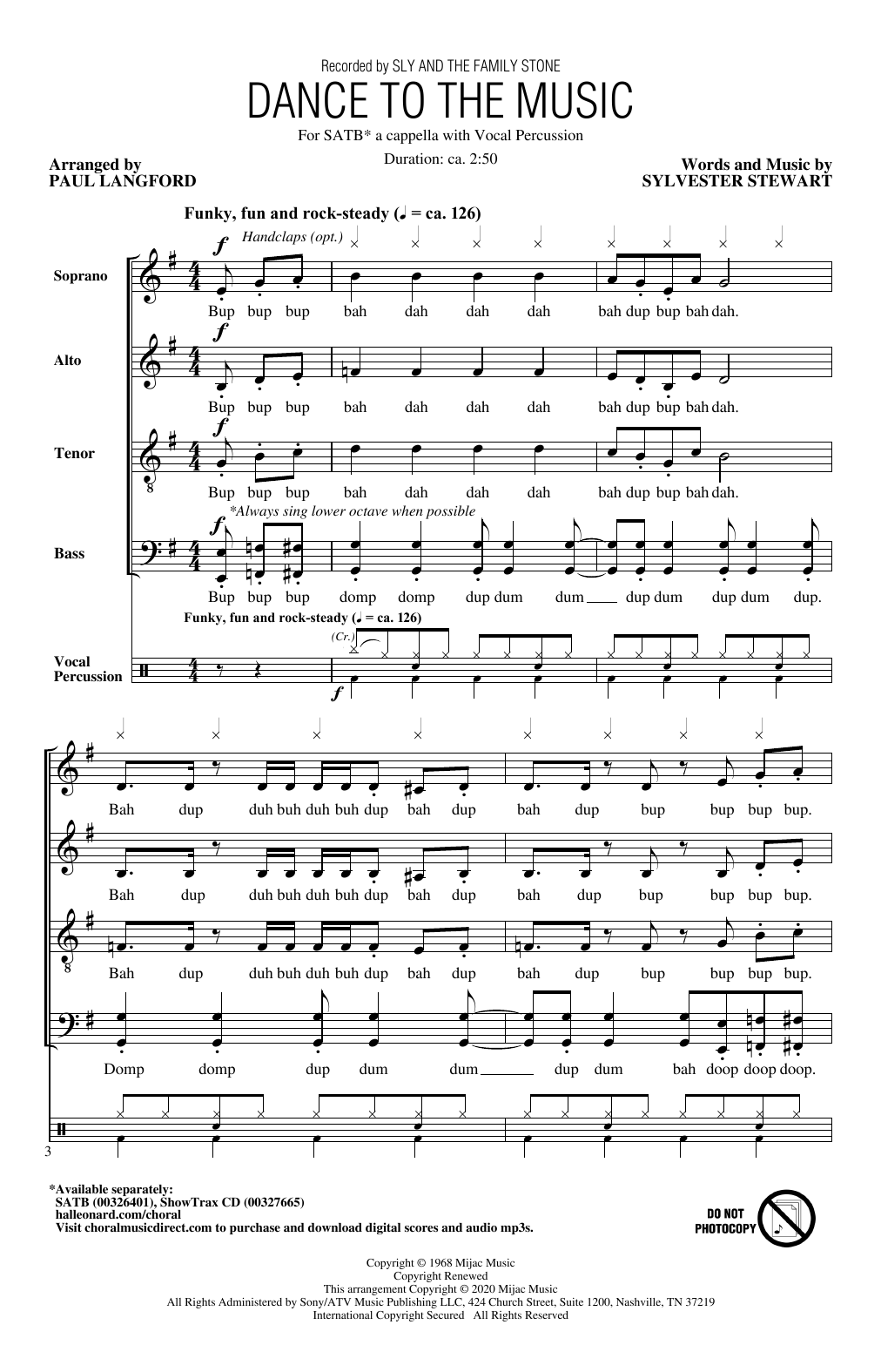 Product picture to: Dance To The Music (arr. Paul Langford)