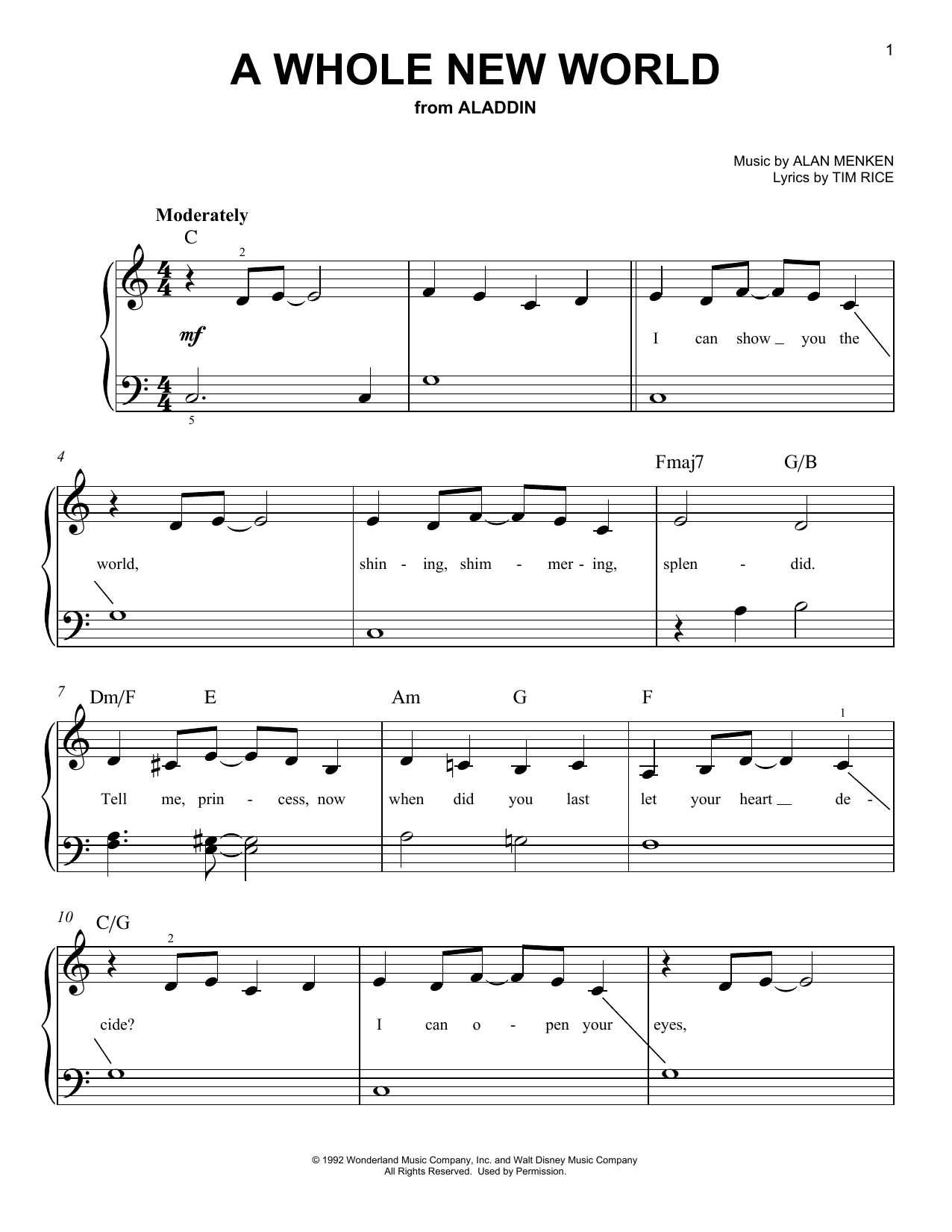 Produktbild zu: A Whole New World (from Aladdin)