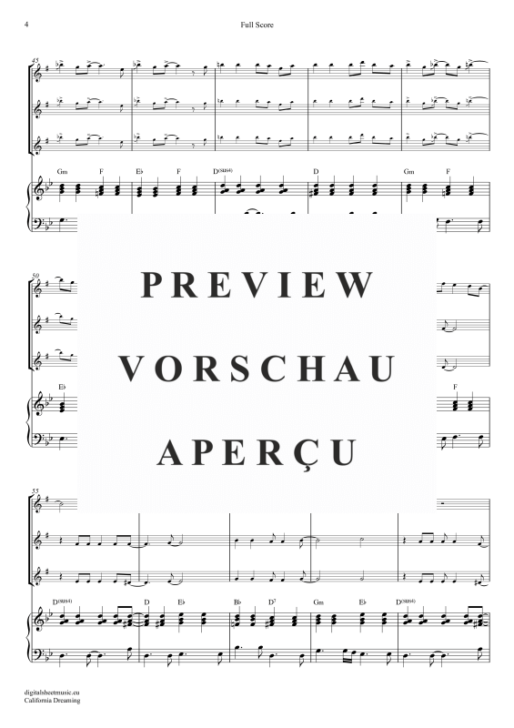 gallery: California Dreamin, Mamas & Papas, (Saxophon Trio AAA(T) + Klavier)