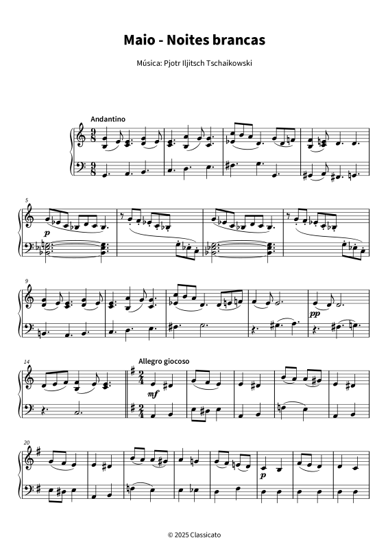 Product gallery: Page 1 of 5 Maio - Noites brancas - versão simplificada, , Piano Solo