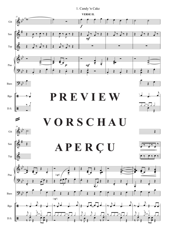 Produktgalerie: Seite 5 von 21 Candy ´n Cake , , (Combo Band + Alt Saxophon, Trompete)