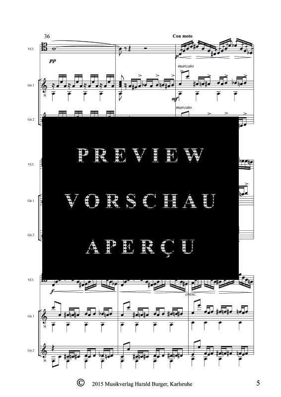 gallery: Dance Orientale Opus 2 Nr. 2, , Trio für 2 Gitarren & Violoncello