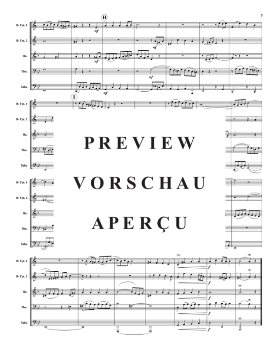 Produktgalerie: Seite 6 von 16 Fugue (originally in C min) , ,  (Blechbläserquintett)