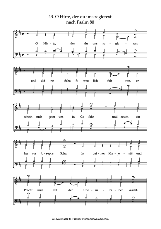 Product picture to: O Hirte, der du uns regierest Psalme des Kantons Schaffhausen (1867)