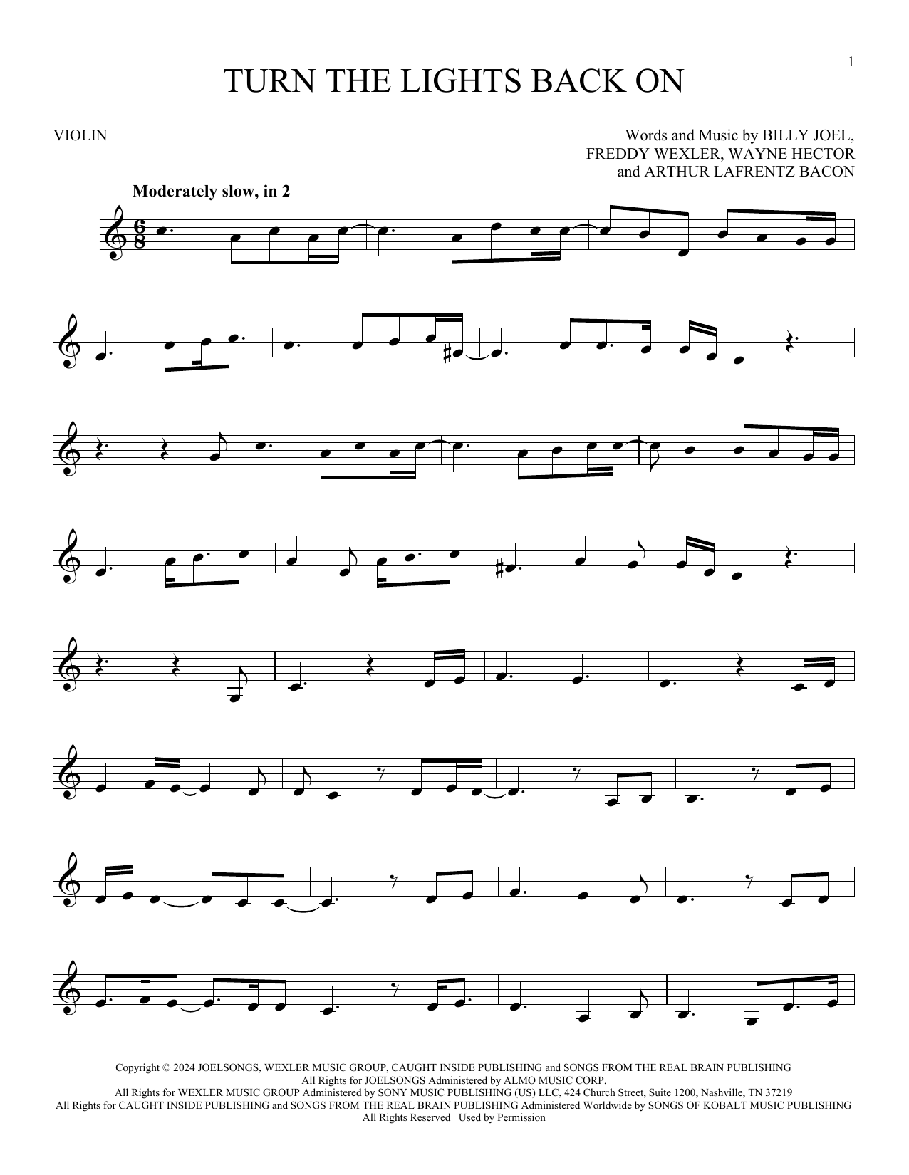 Product gallery: Page 1 of 1 Turn The Lights Back On, Billy Joel