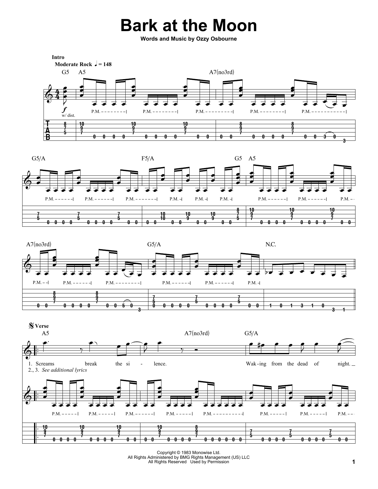 Produktgalerie: Seite 1 von 1 Bark At The Moon, Ozzy Osbourne, Gitarre