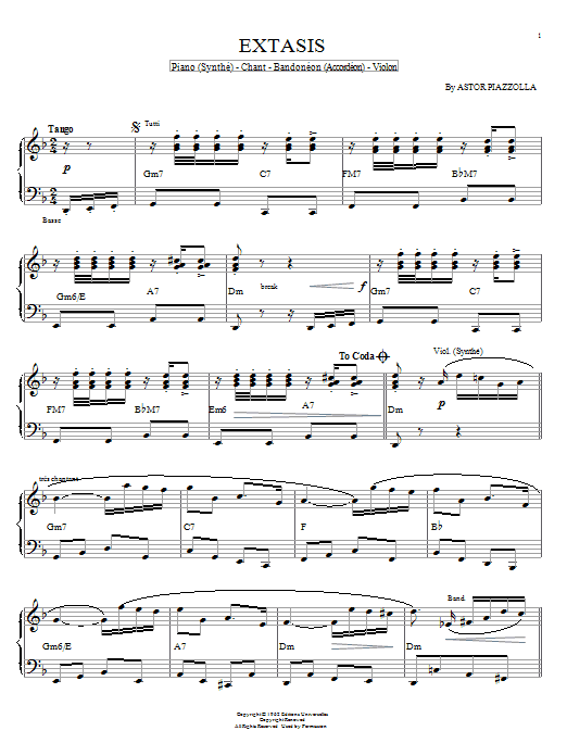 Product gallery: Page 1 of 1 Extasis, Astor Piazzolla