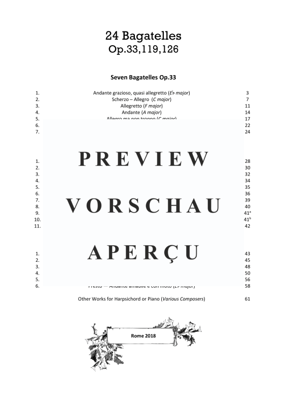 Produktgalerie: Seite 3 von 11 24 Bagatelles for Piano Op.33-119-126, , Klavier Solo