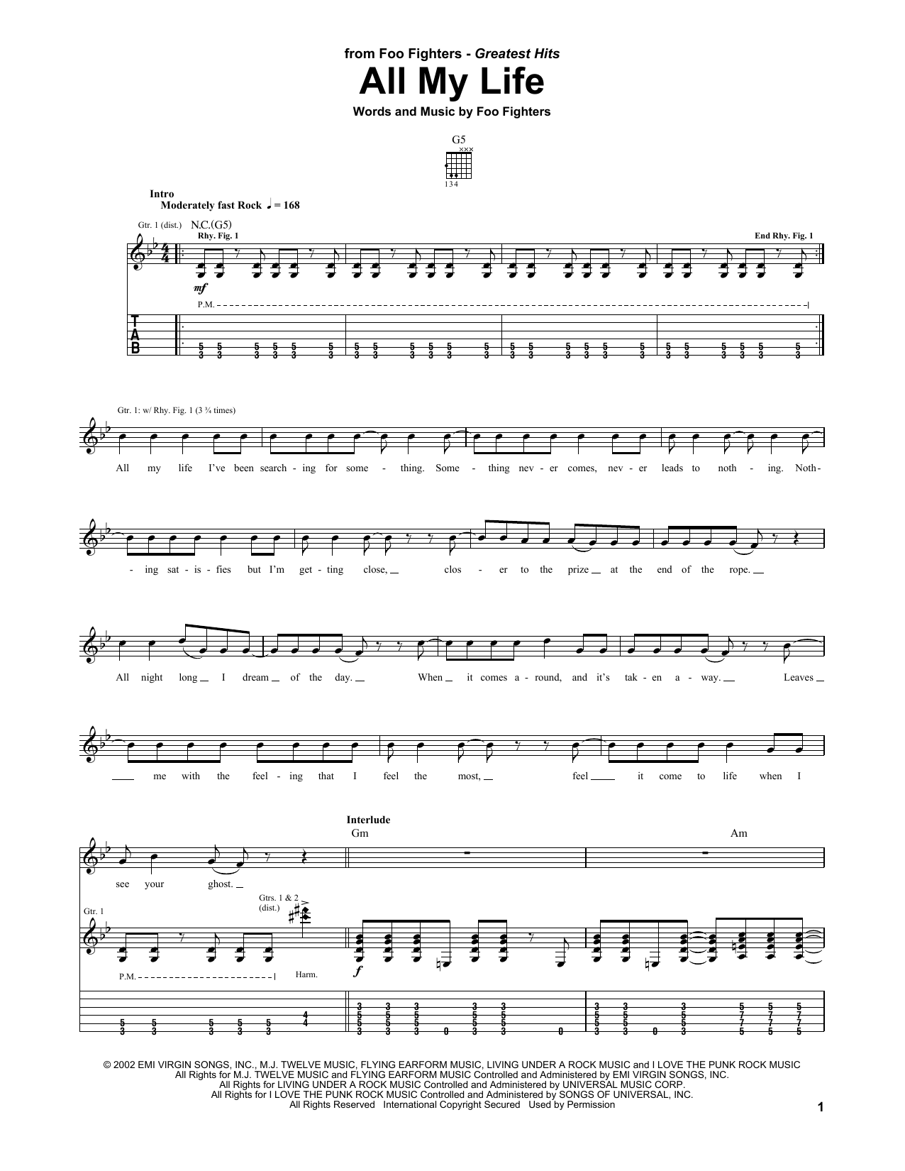 Product gallery: Page 1 of 1 All My Life, Foo Fighters