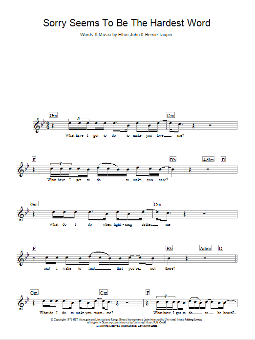 Produktbild zu: Sorry Seems To Be The Hardest Word