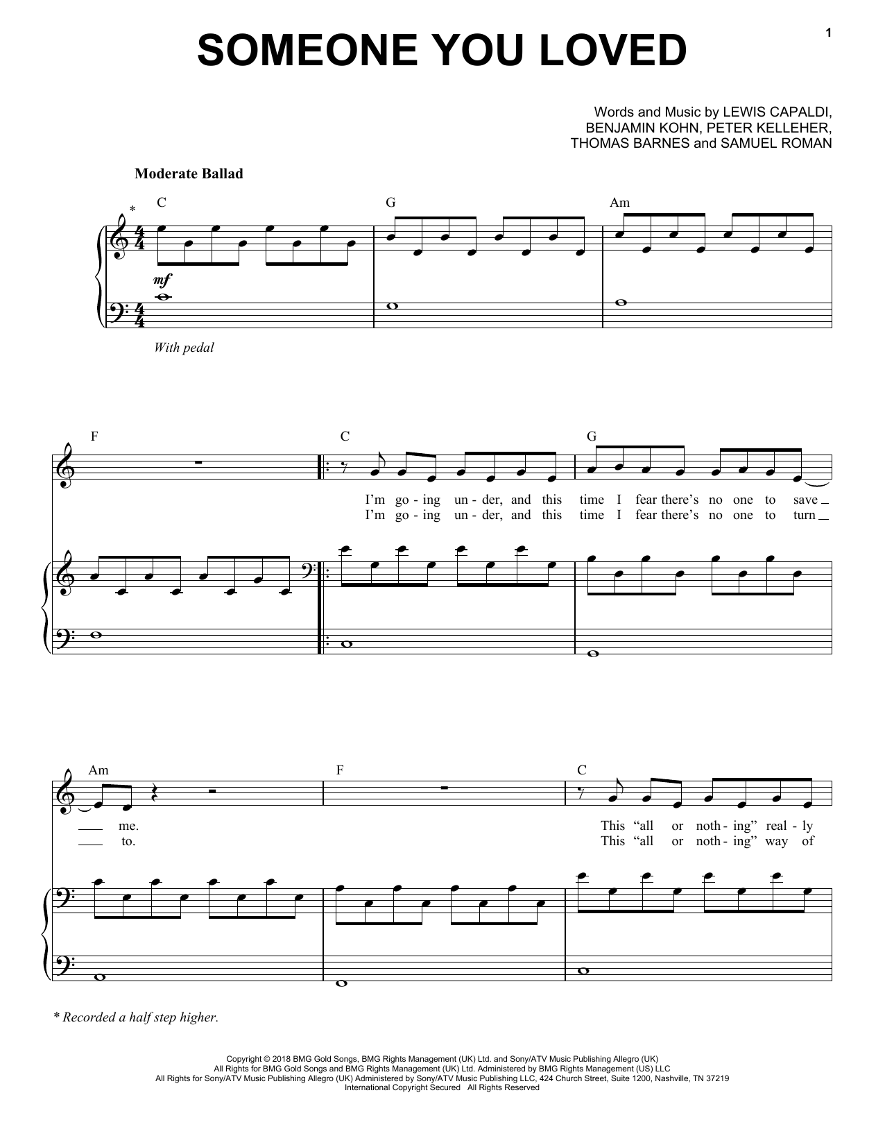 Product gallery: Page 1 of 1 Someone You Loved, Lewis Capaldi