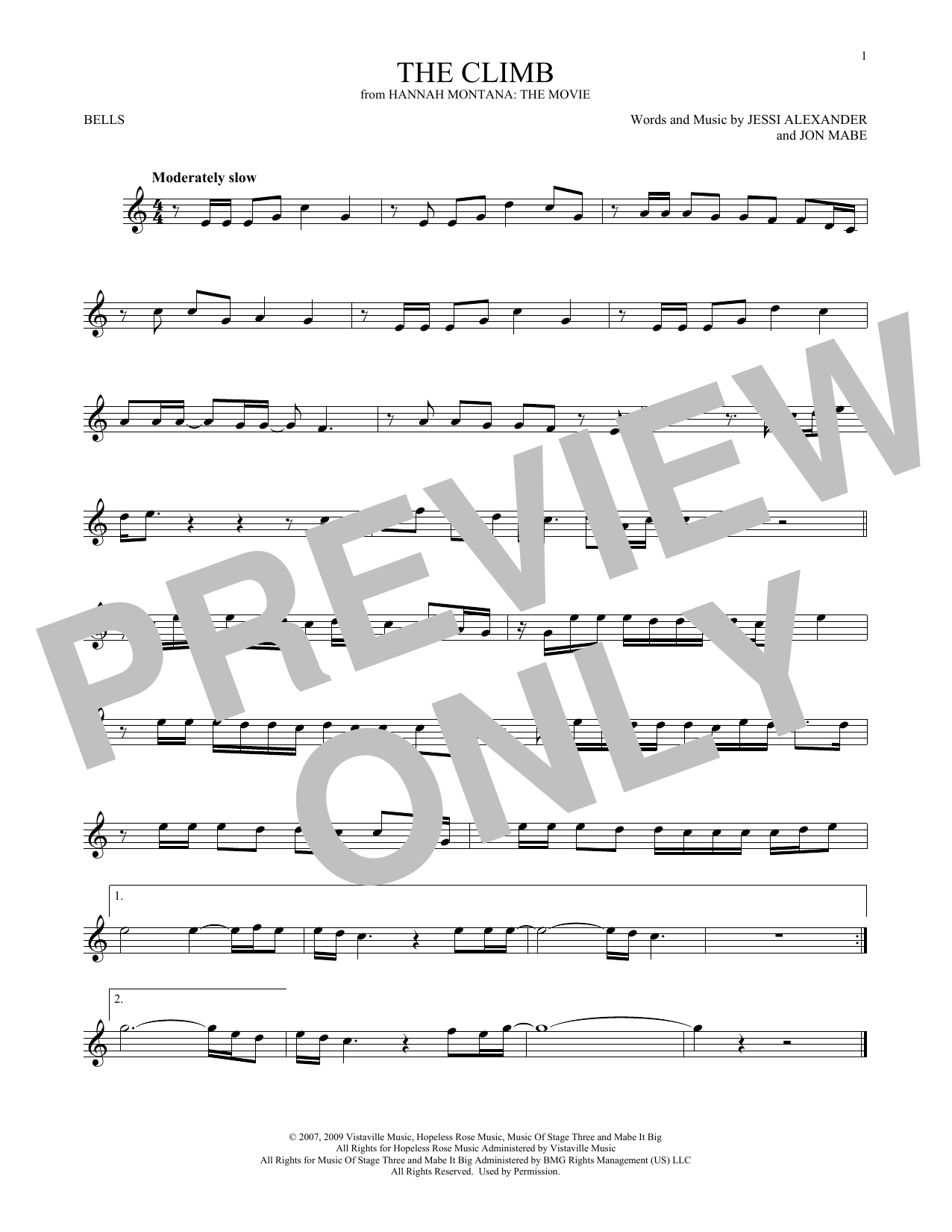 Produktgalerie: Seite 1 von 1 The Climb (from Hannah Montana: The Movie), Miley Cyrus, Percussion