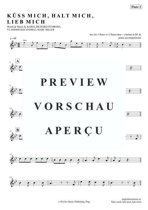 Produktgalerie: Seite 10 von 11 Küss Mich, Halt Mich, Lieb Mich, Egli, Beatrice, (Flöten Trio + Klavier)
