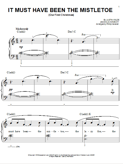 Product gallery: Page 1 of 1 It Must Have Been The Mistletoe (Our First Christmas) (arr. Phillip Keveren), Barbara Mandrell