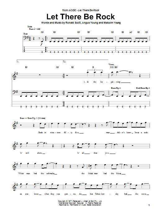 Produktgalerie: Seite 1 von 1 Let There Be Rock, AC/DC, E-Bass