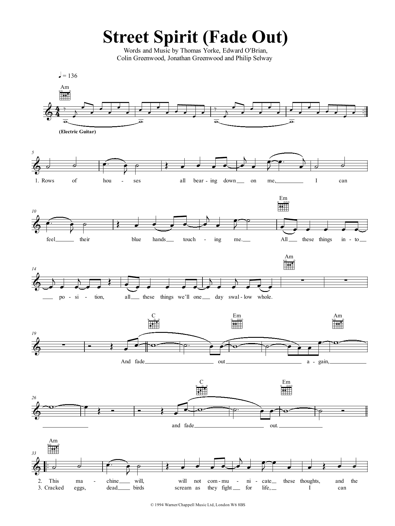 Produktgalerie: Seite 1 von 1 Street Spirit (Fade Out), Radiohead
