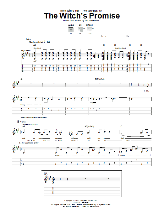 Produktgalerie: Seite 1 von 1 The Witch's Promise, Jethro Tull, Gitarre