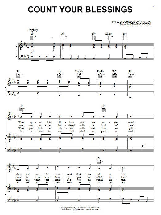 Produktgalerie: Seite 1 von 1 Count Your Blessings, Edwin O. Excell, Gesang, Gitarre, Klavier