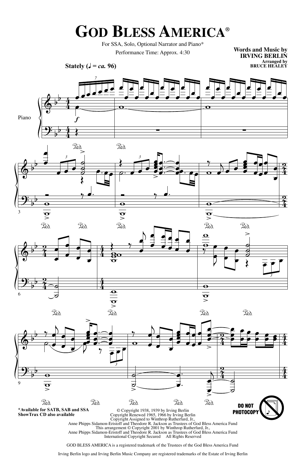 Produktgalerie: Seite 1 von 1 God Bless America (arr. Bruce Healey), Irving Berlin, Chor