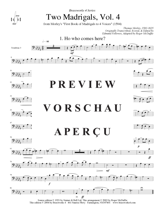 gallery: Zwei Madrigale Vol. 4 , , (Posaunen-Quartett)