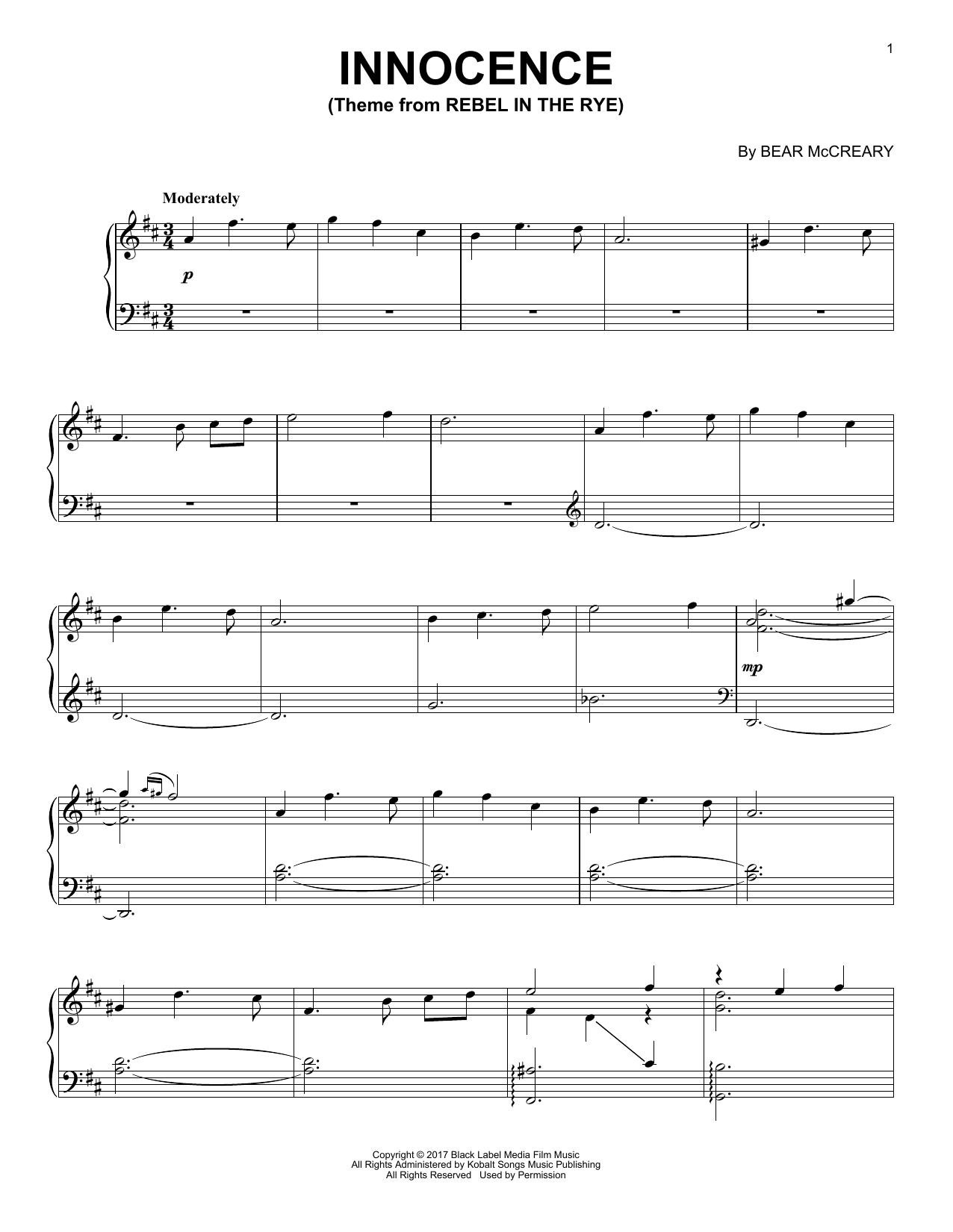 Produktbild zu: Innocence (from Rebel In The Rye)