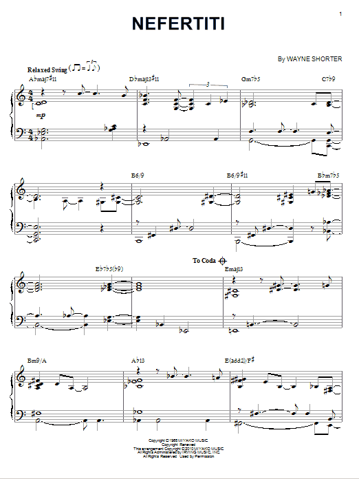 Product gallery: Page 1 of 1 Nefertiti (arr. Brent Edstrom), Wayne Shorter