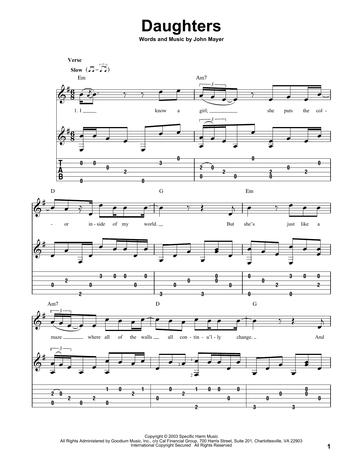 Produktgalerie: Seite 1 von 1 Daughters, John Mayer, Gitarre