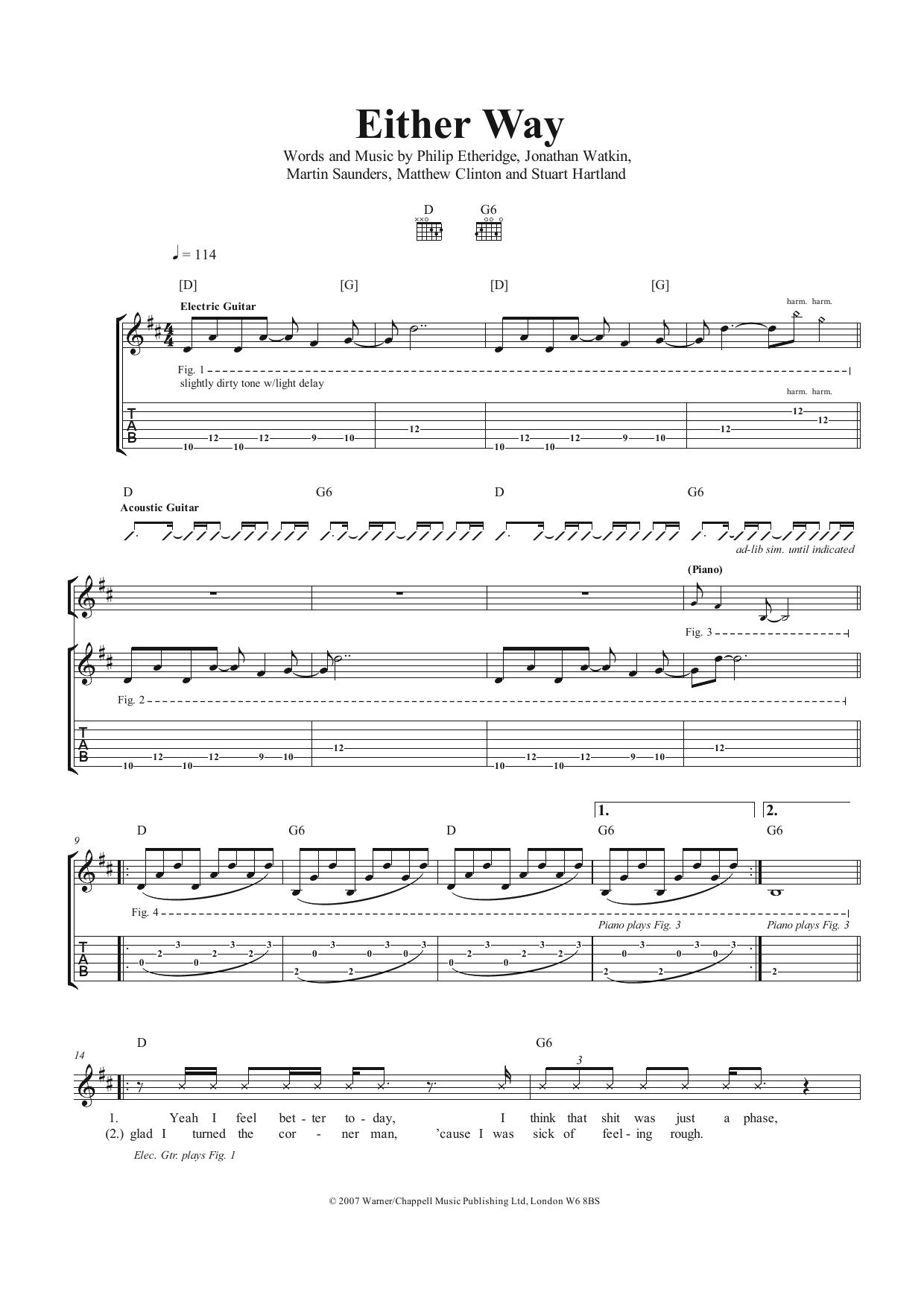 Produktgalerie: Seite 1 von 1 Either Way, The Twang, Gitarre