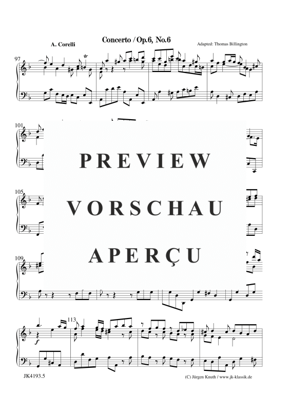gallery: Concerto Op.6. No.6, , Klavier/Cembalo Solo