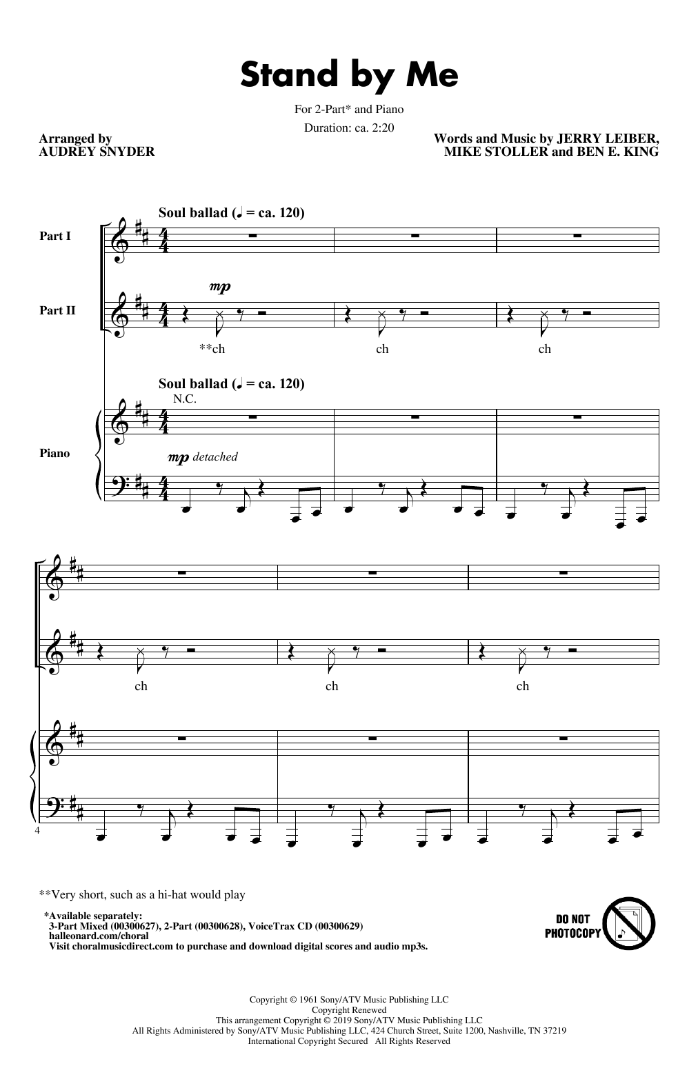 Produktgalerie: Seite 1 von 1 Stand By Me (arr. Audrey Snyder), Ben E. King, Chor