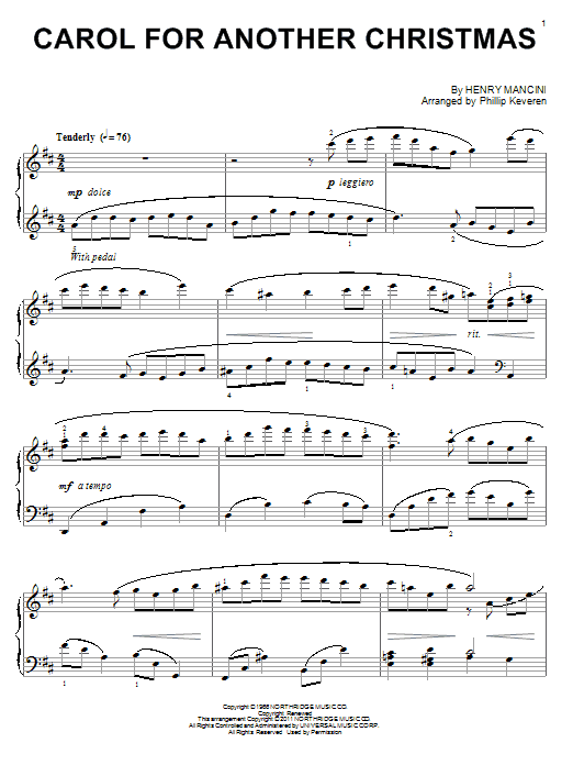 Product gallery: Page 1 of 1 Carol For Another Christmas (arr. Phillip Keveren), Henry Mancini