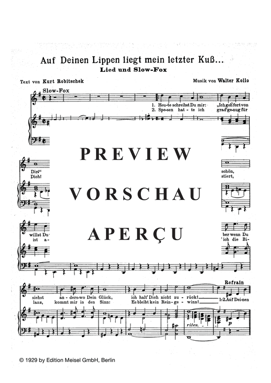 gallery: Auf Deinen Lippen liegt mein letzter Kuss , , (Klavier + Gesang)