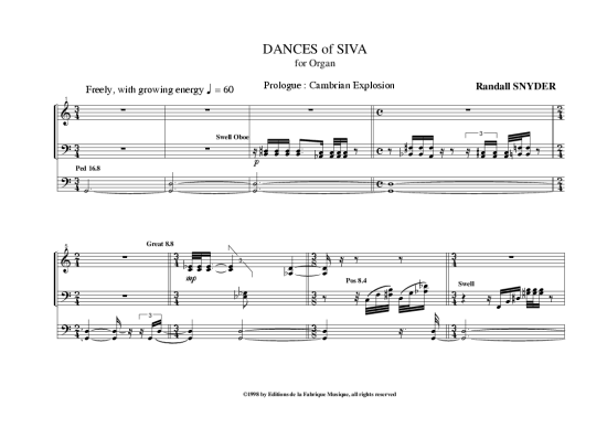 Product picture to: Dances of Shiva Randall Snyder