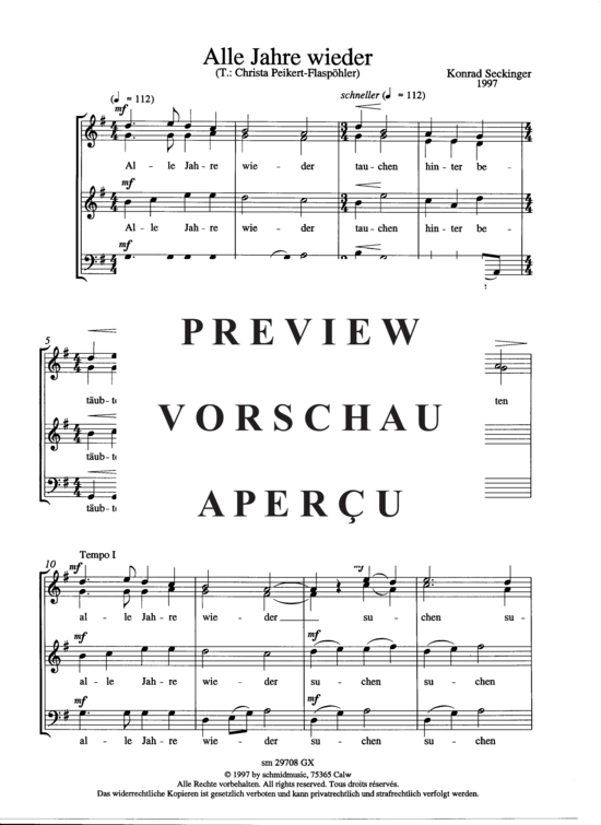Product gallery: Page 3 of 16 Alle Jahre wieder , , (S+B solo, mixed choir + organ)
