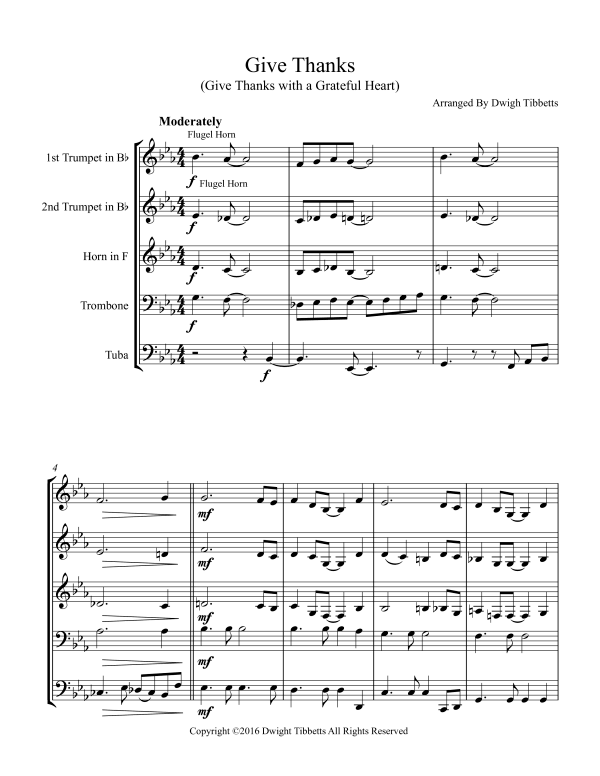 Produktbild zu: Give Thanks (Give Thanks with a Grateful Heart)Traditional