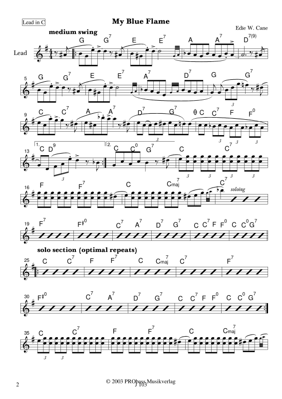 Produktgalerie: Seite 1 von 11 My Blue Flame, , variable Besetzung: Melodiestimme in C/B/Es, Kontrabass
