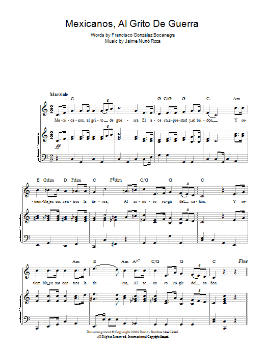 Produktgalerie: Seite 1 von 1 Mexicanos, Al Grito De Guerra (Mexican National Anthem), Jaime Nuno Roca, Gesang, Gitarre, Klavier