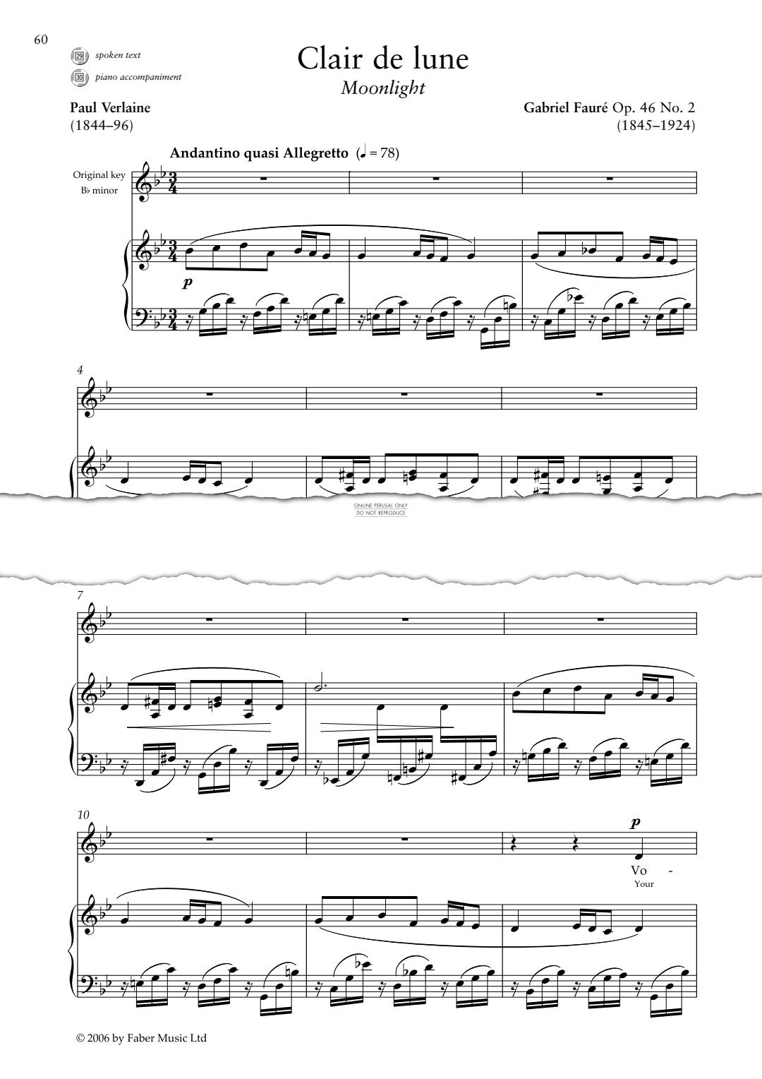 Produktbild zu: Clair de lune (Op.46 No.2)