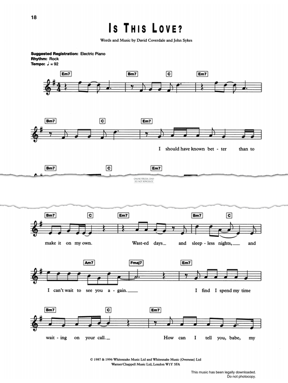 Produktgalerie: Seite 1 von 1 Is This Love, Whitesnake, Gesang, Keyboard