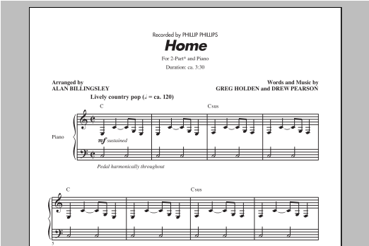 Product picture to: Home (arr. Alan Billingsley)