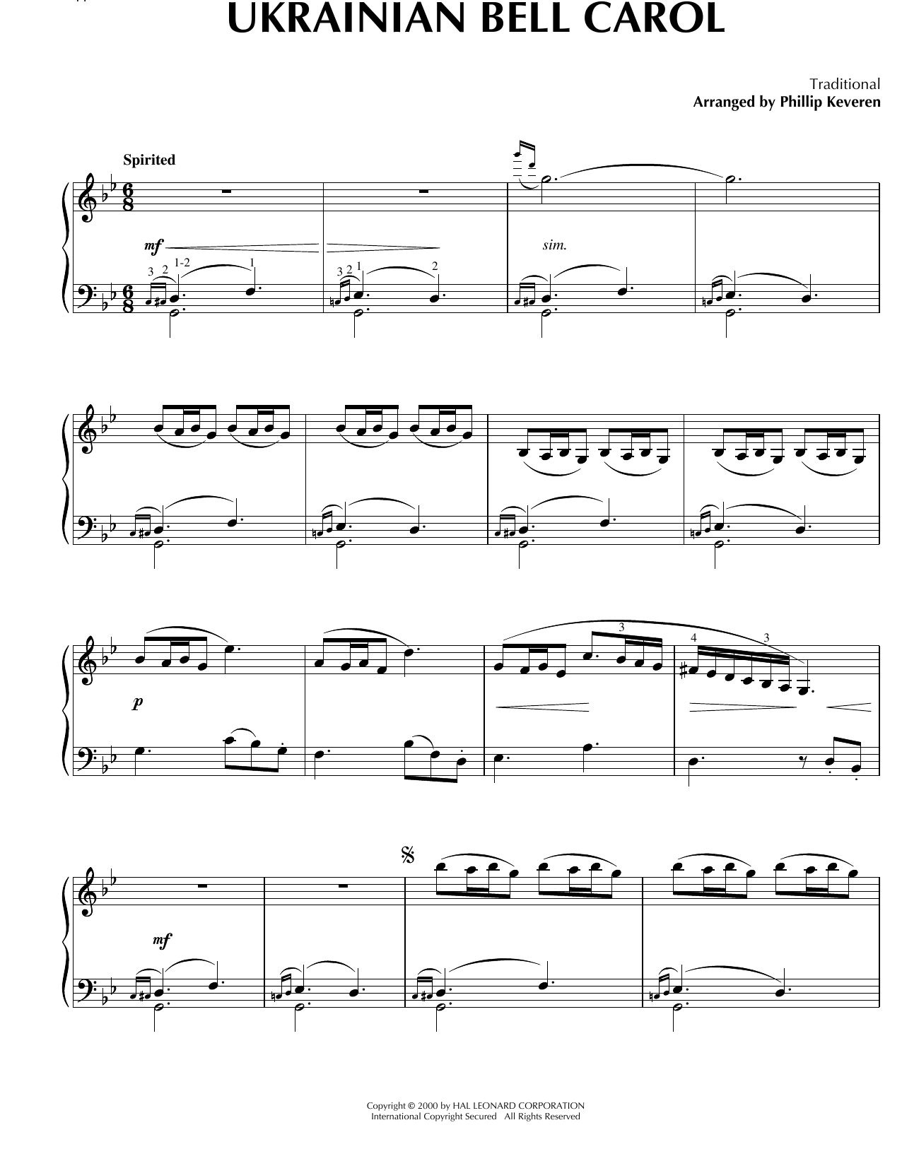 Product picture to: Ukrainian Bell Carol [Celtic version] (arr. Phillip Keveren)