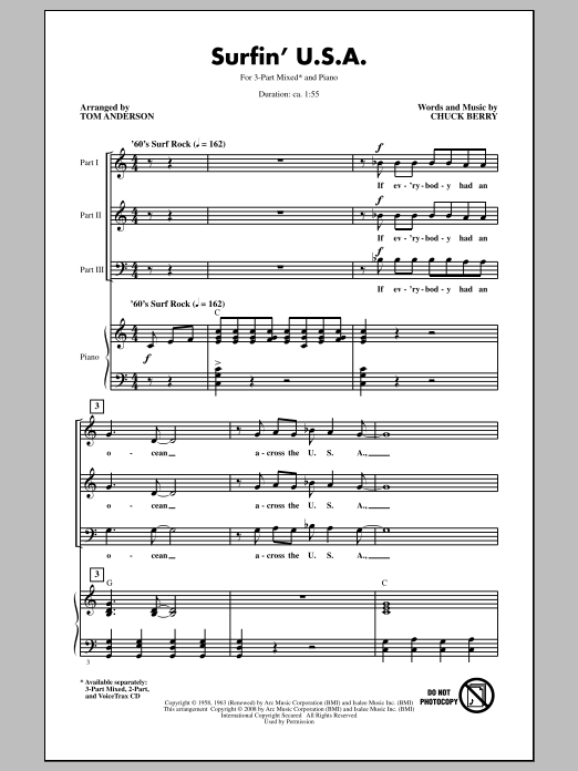 Produktgalerie: Seite 1 von 1 Surfin' U.S.A. (arr. Tom Anderson), The Beach Boys, Chor