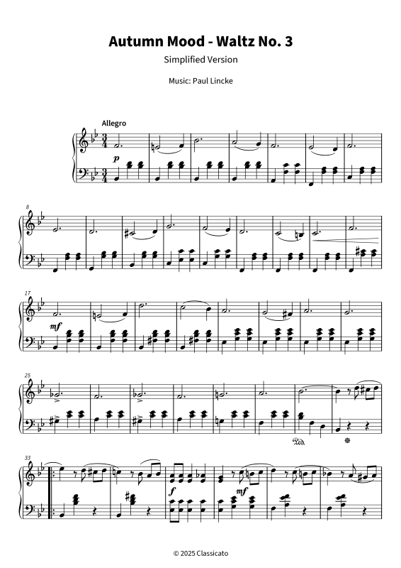Product gallery: Page 1 of 6 Autumn Mood - Simplified Version, , Piano Solo