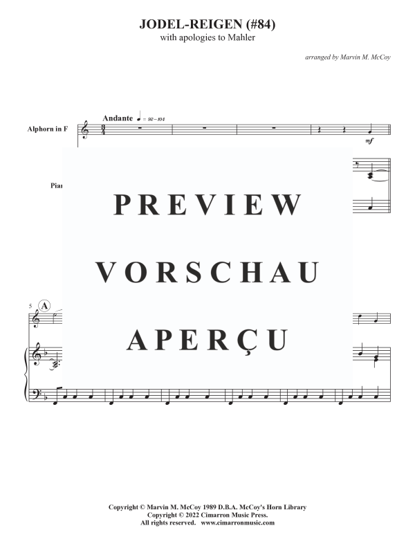 Produktgalerie: Seite 3 von 6 Jodel-Reigen, , Alphorn in F und Klavier