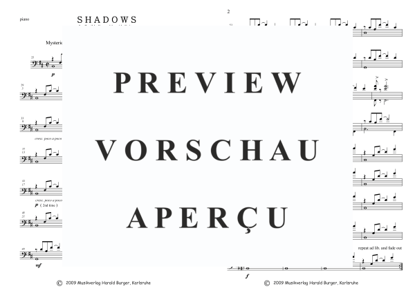 Product gallery: Page 4 of 8 Shadows (Einzelstimmen), , Mixed ensemble 2 instruments in C, 4 guitars and piano