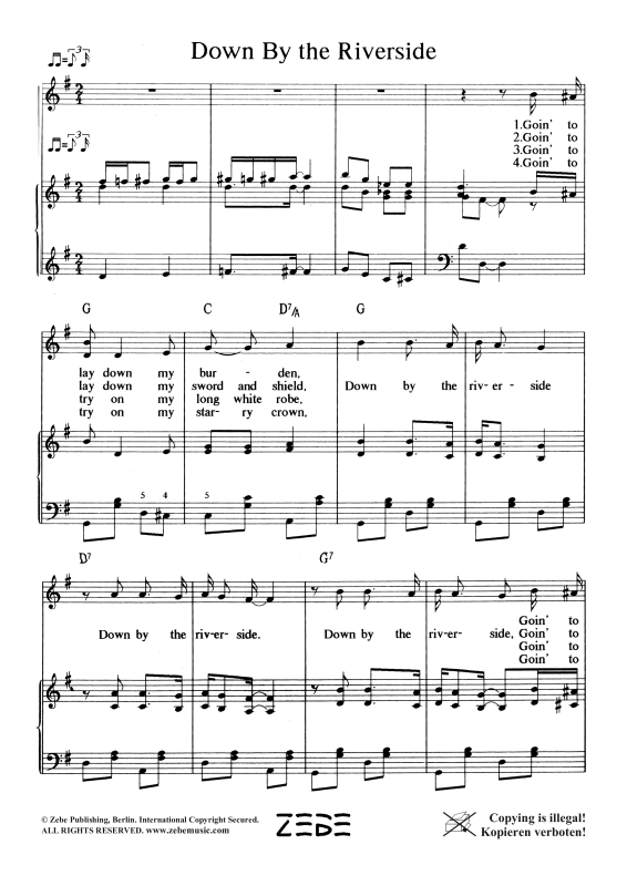 gallery: Down By the Riverside, , Voice and Piano