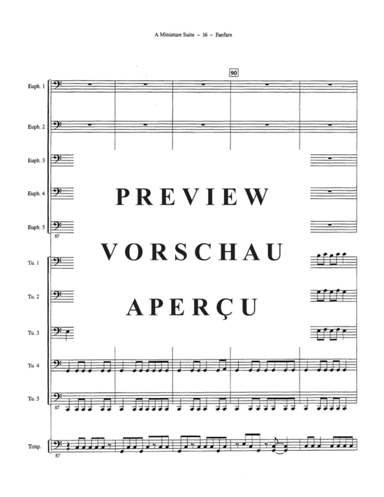 Produktgalerie: Seite 20 von 21 A Miniature Suite , , (Tuba Ensemble EEEETTTT + Pauken, Bass, Klavier)