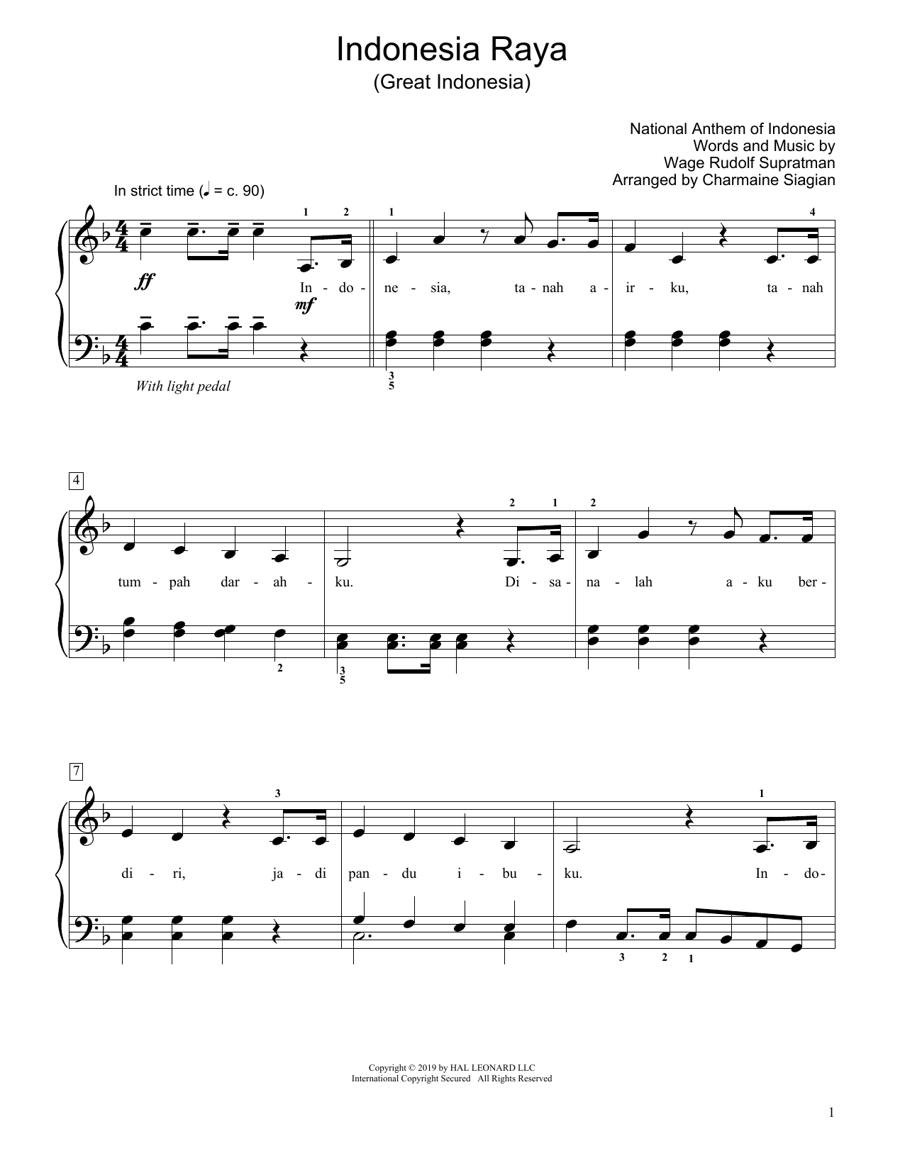 Produktbild zu: Great Indonesia (Indonesia Raya) (arr. Charmaine Siagian)