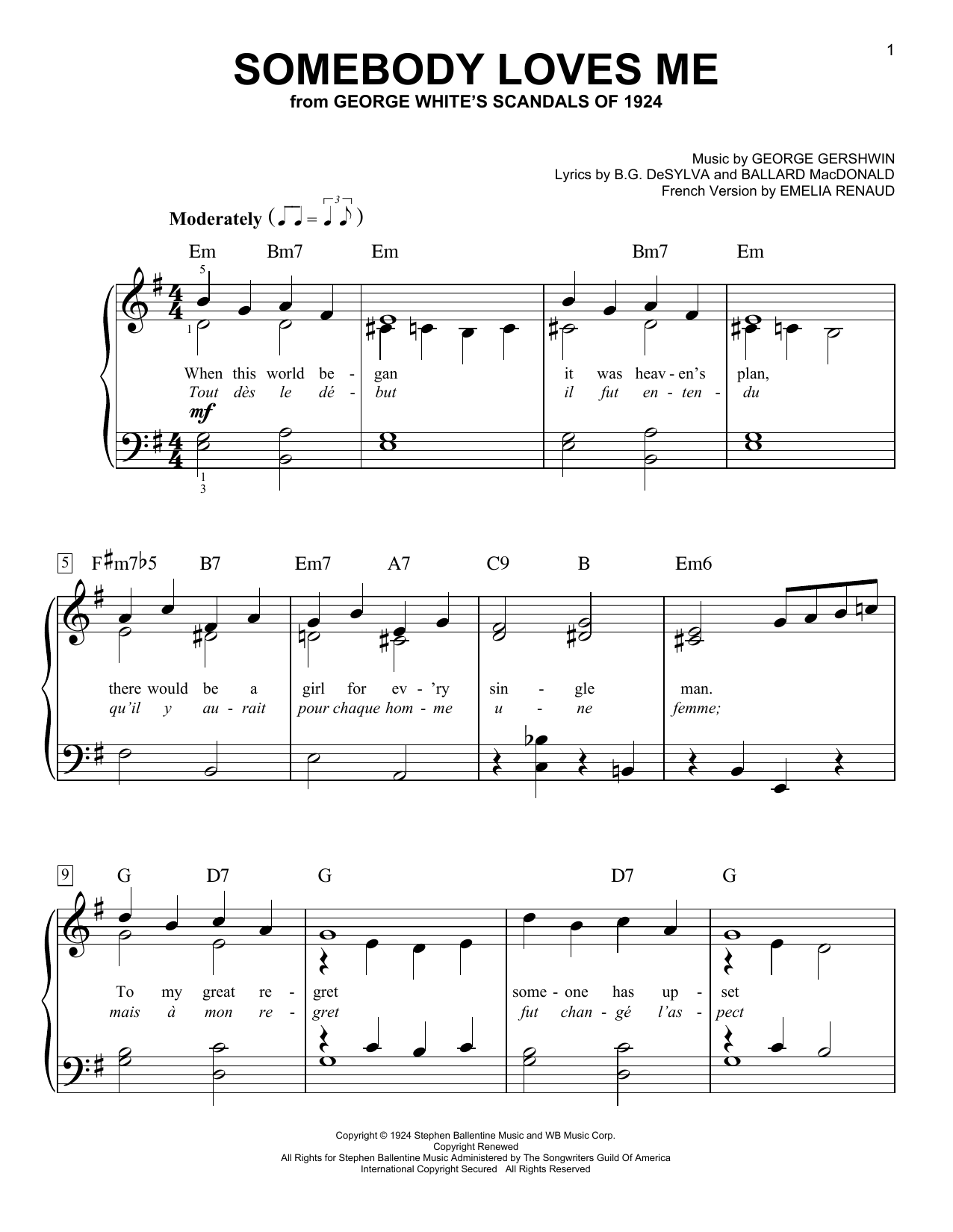 Produktgalerie: Seite 1 von 1 Somebody Loves Me, George Gershwin, Klavier
